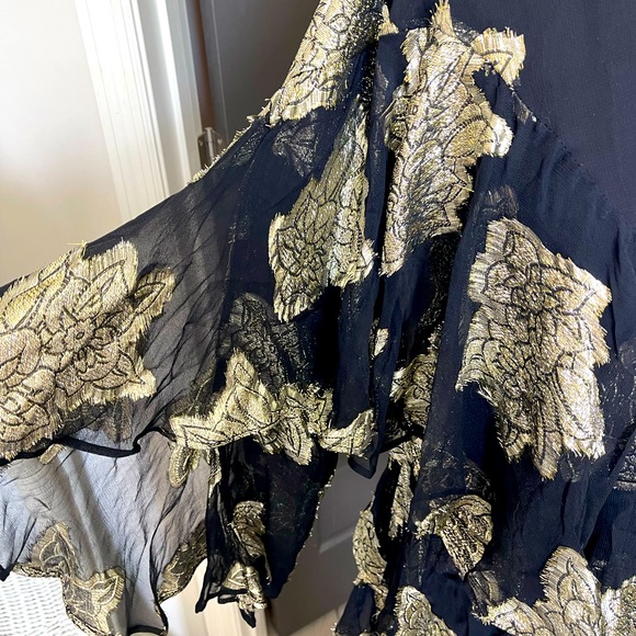 NWT Top Shop Blousy one-piece romper. Black and Gold Retails for $180 - Picture 3 of 7